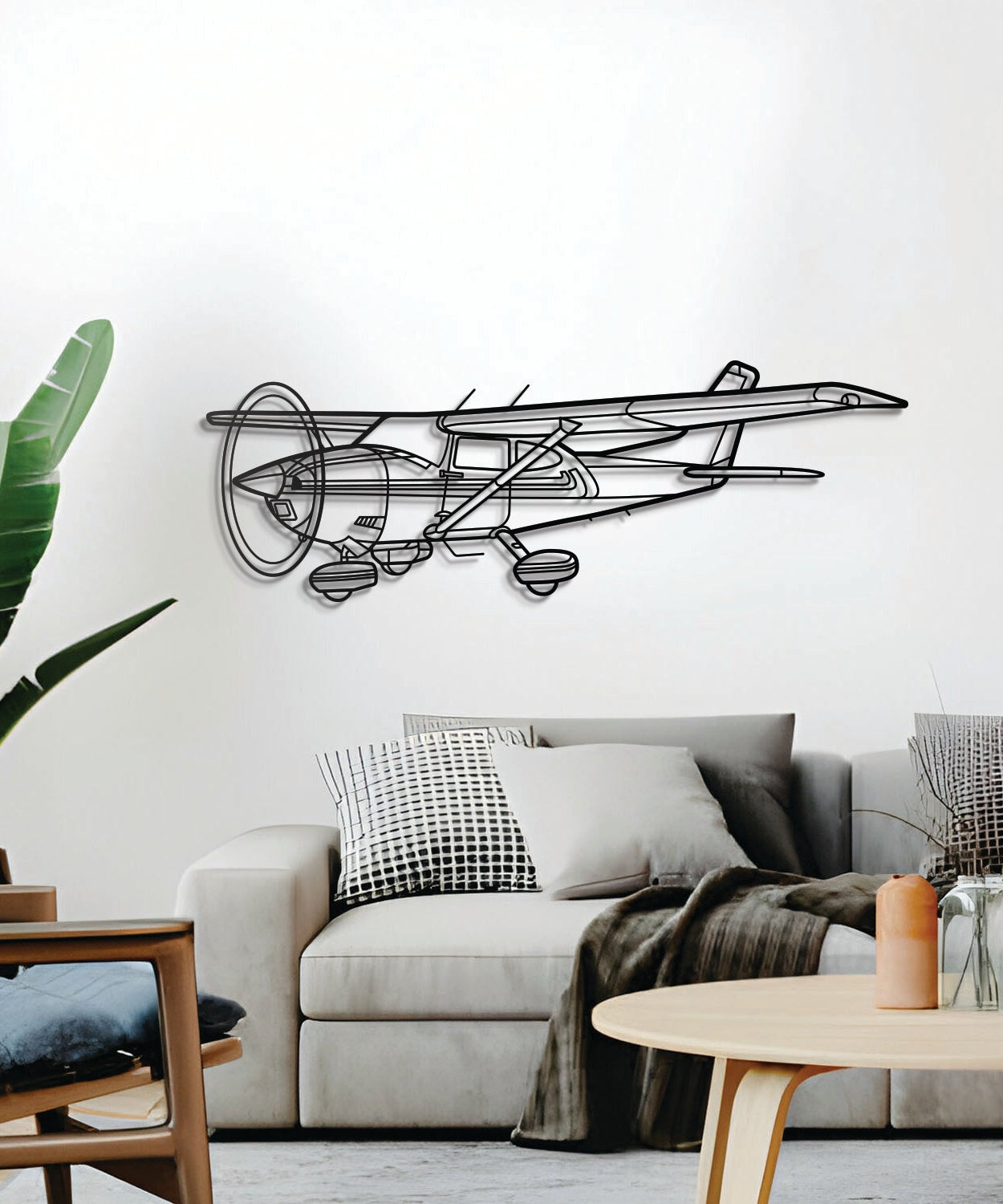 182Q Skylane Winkel-Metallflugzeug-Wandkunst - NCP0355