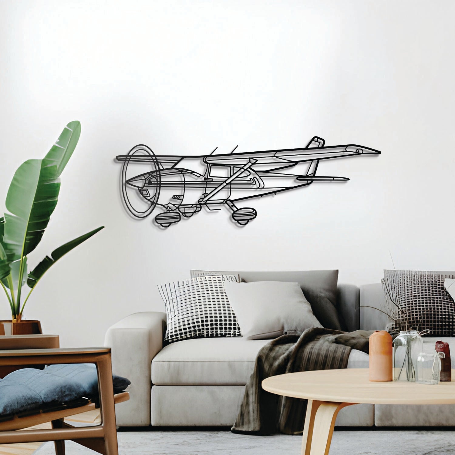 182Q Skylane Winkel-Metallflugzeug-Wandkunst - NCP0355