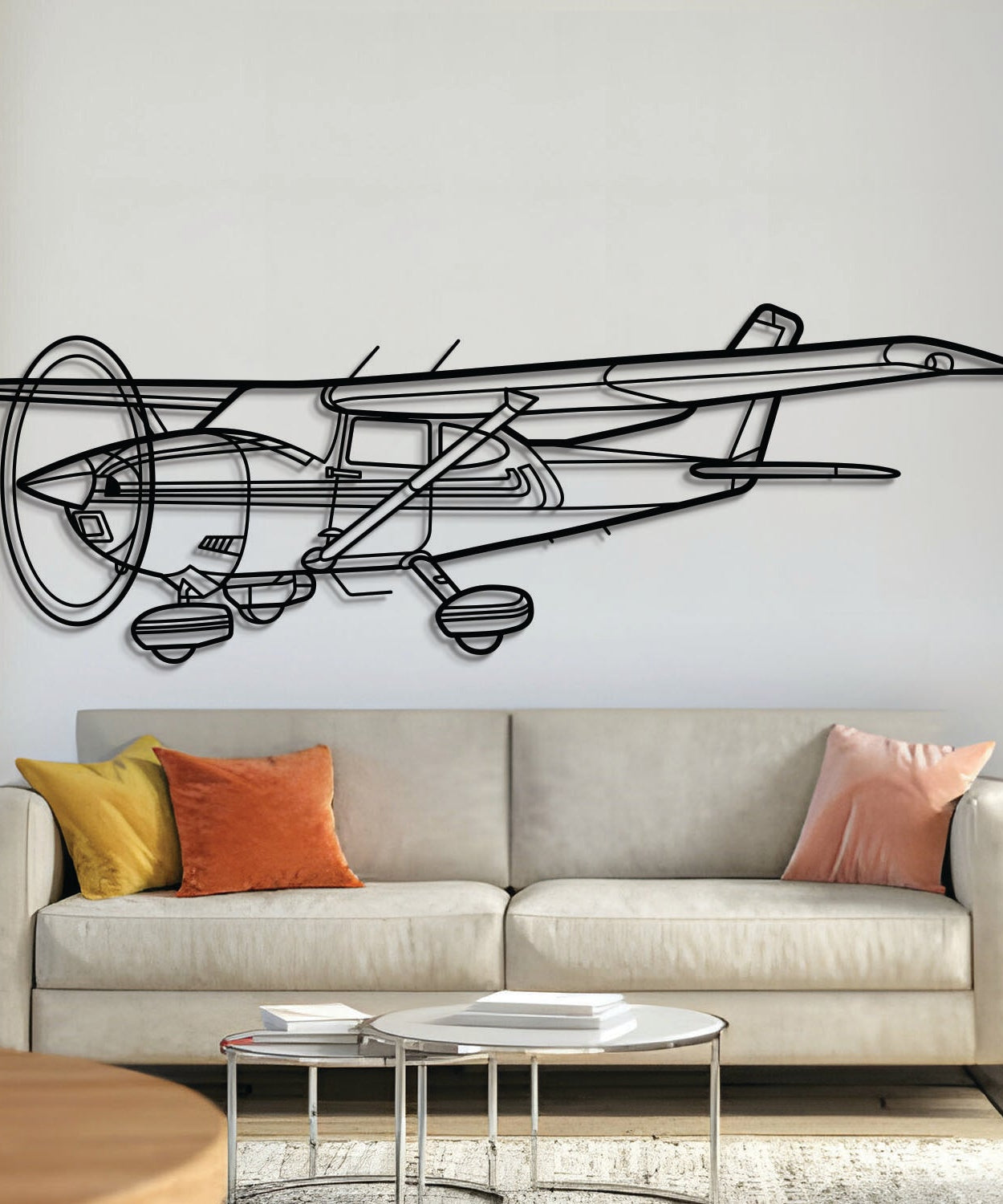 182Q Skylane Winkel-Metallflugzeug-Wandkunst - NCP0355