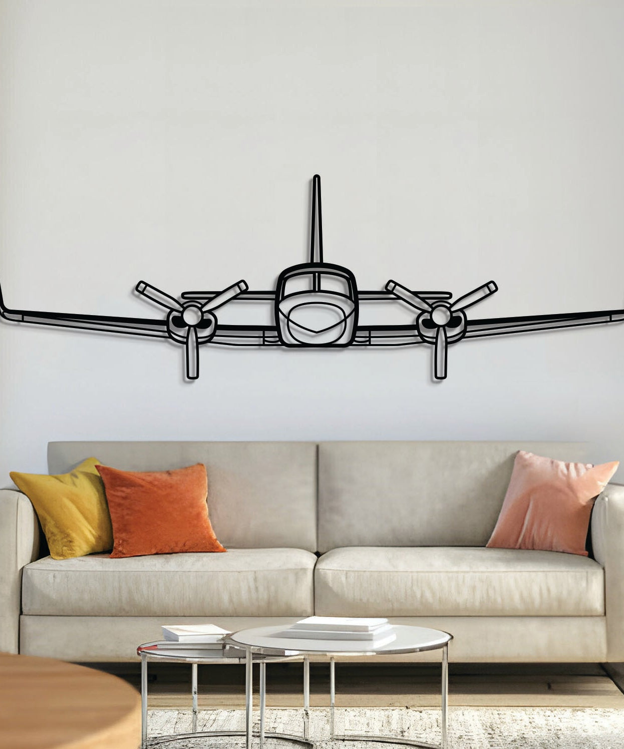 421C Wandkunst Flugzeug aus Metall (Vorderansicht) – NCP0208