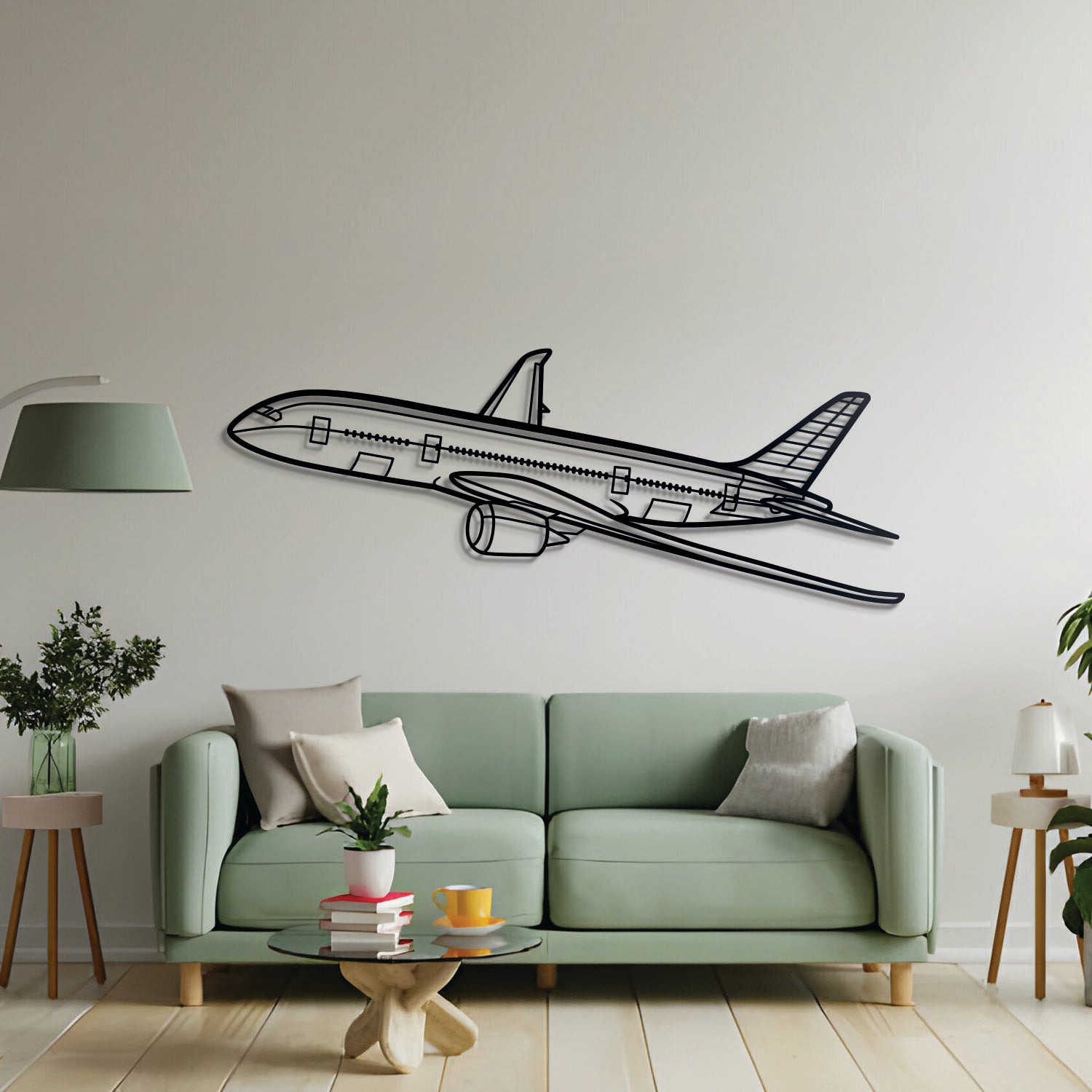 787 Winkel-Flugzeug-Wandkunst aus Metall - NCP0013