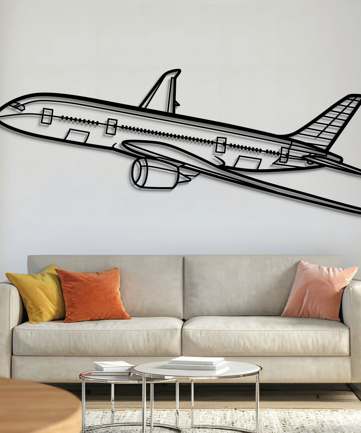 787 Winkel-Flugzeug-Wandkunst aus Metall - NCP0013