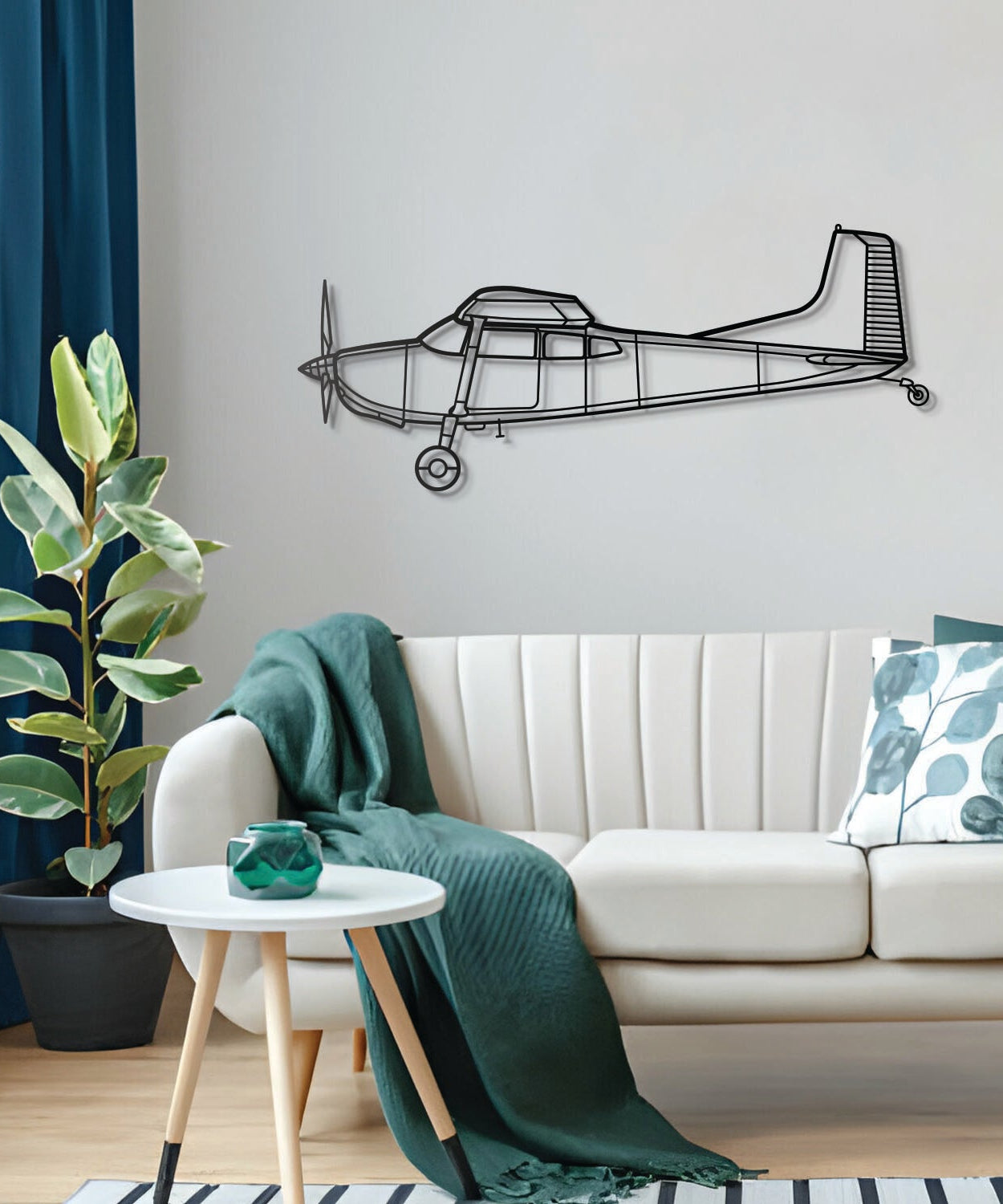 A185F Skywagon Metallflugzeug Wandkunst - NCP0211