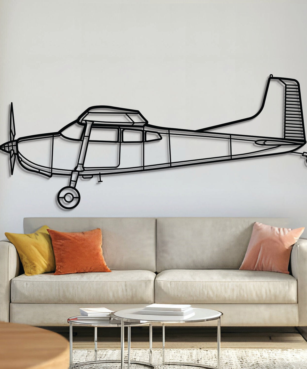 A185F Skywagon Metallflugzeug Wandkunst - NCP0211