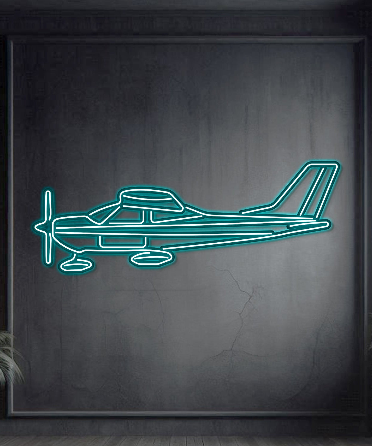 177A Neon-Flugzeug-Wandkunst aus Metall – NCN0001