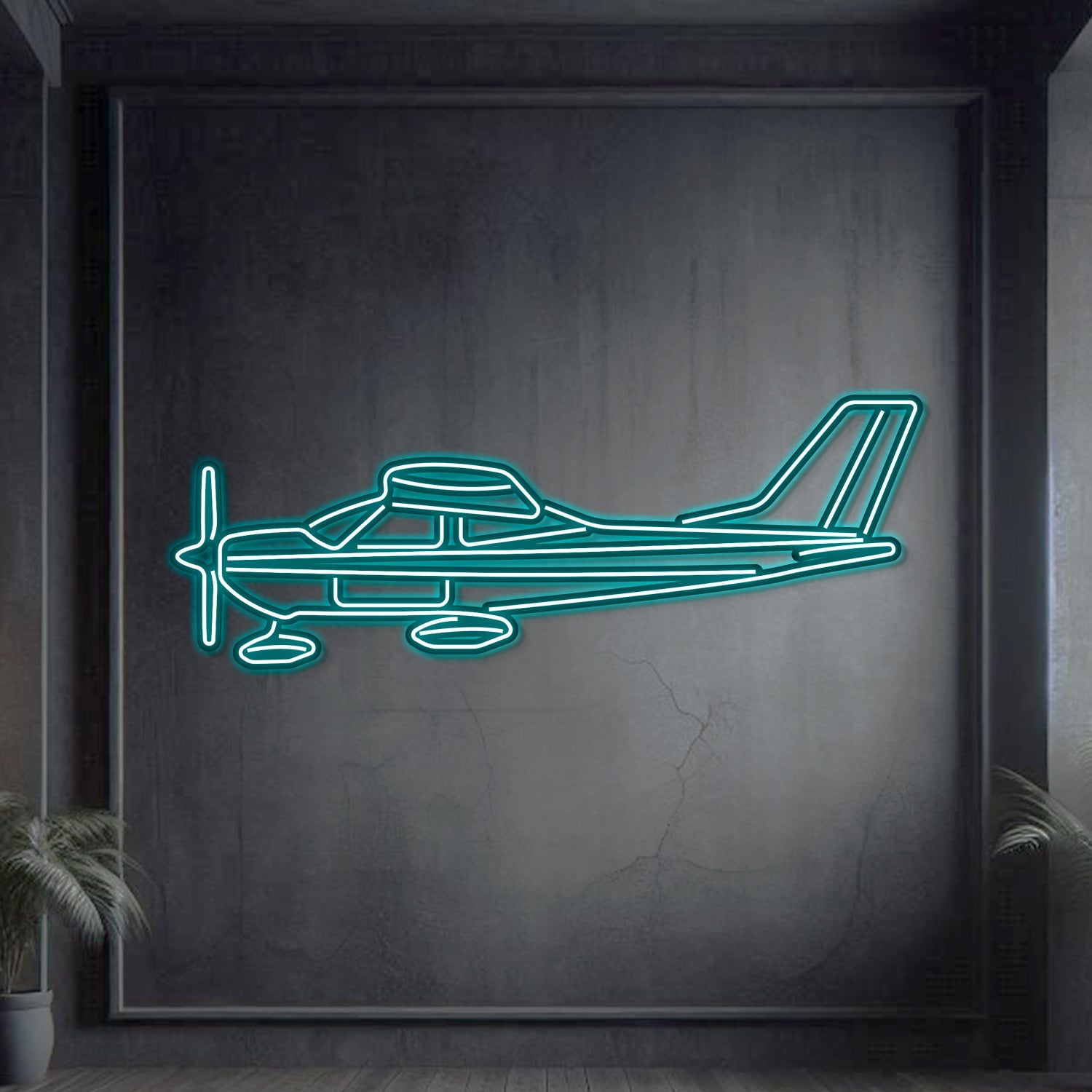 177A Neon-Flugzeug-Wandkunst aus Metall – NCN0001
