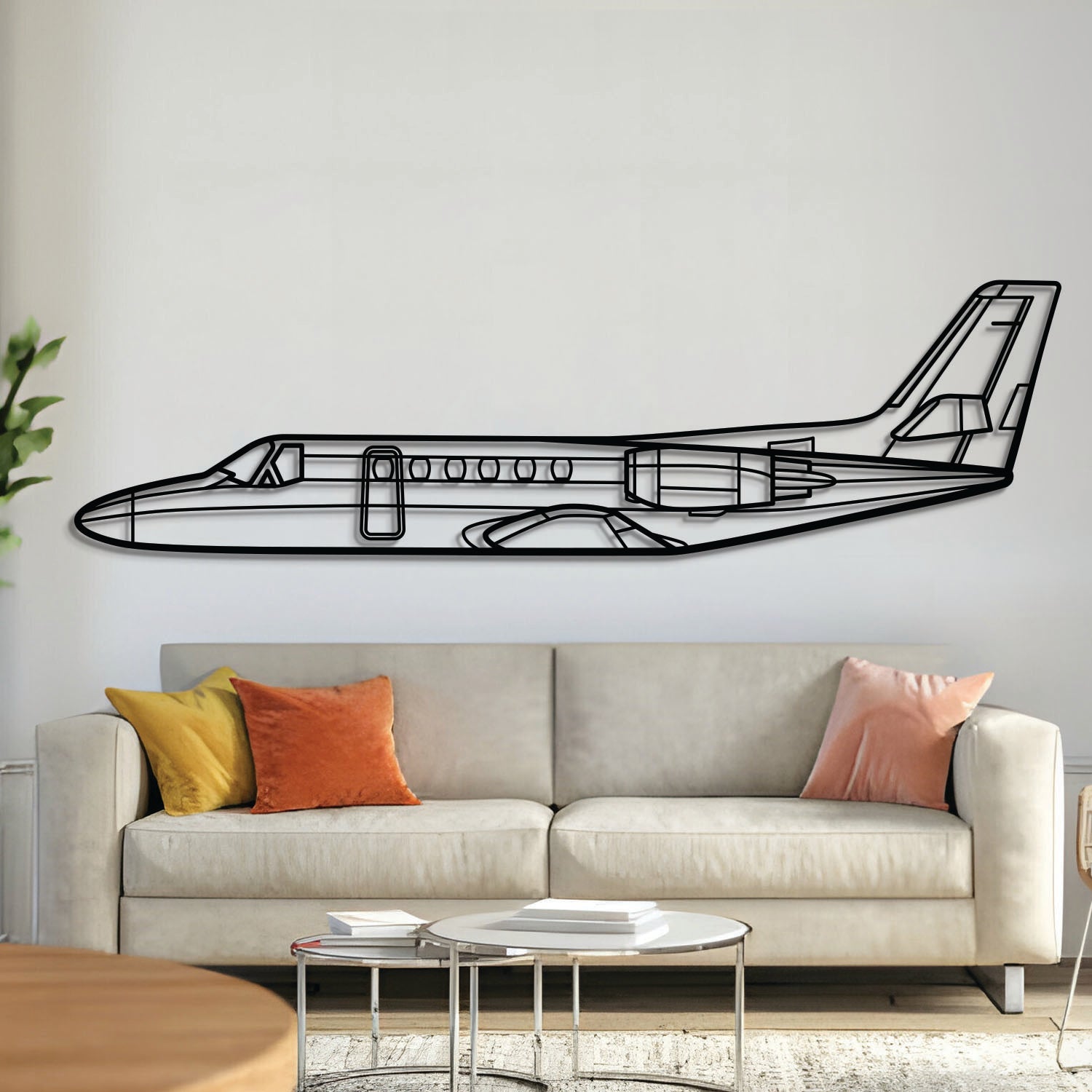 Citation II Metall Flugzeug Wandkunst - NCP0048
