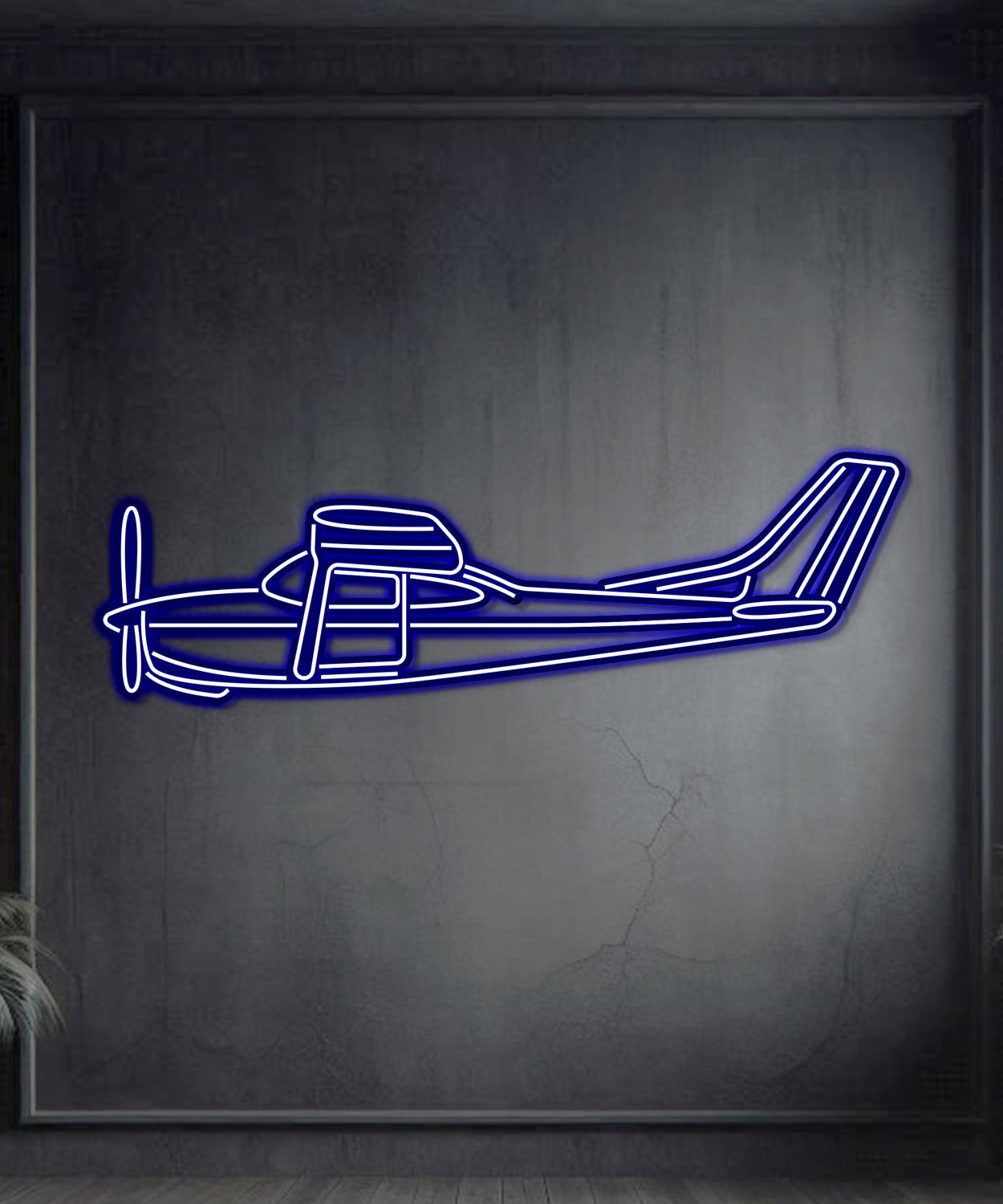 R182 Metall Neon Flugzeug Wandkunst - NCN0059