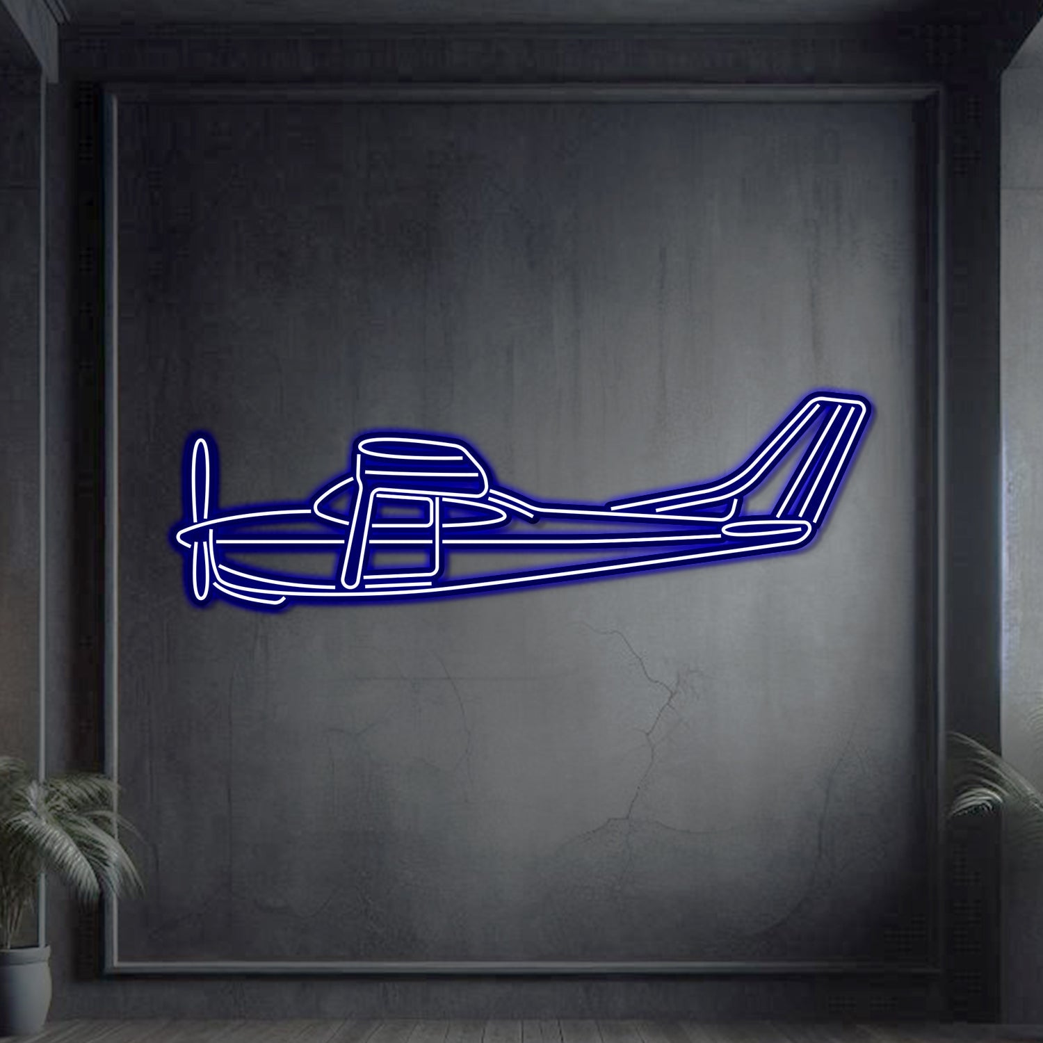 R182 Metall Neon Flugzeug Wandkunst - NCN0059