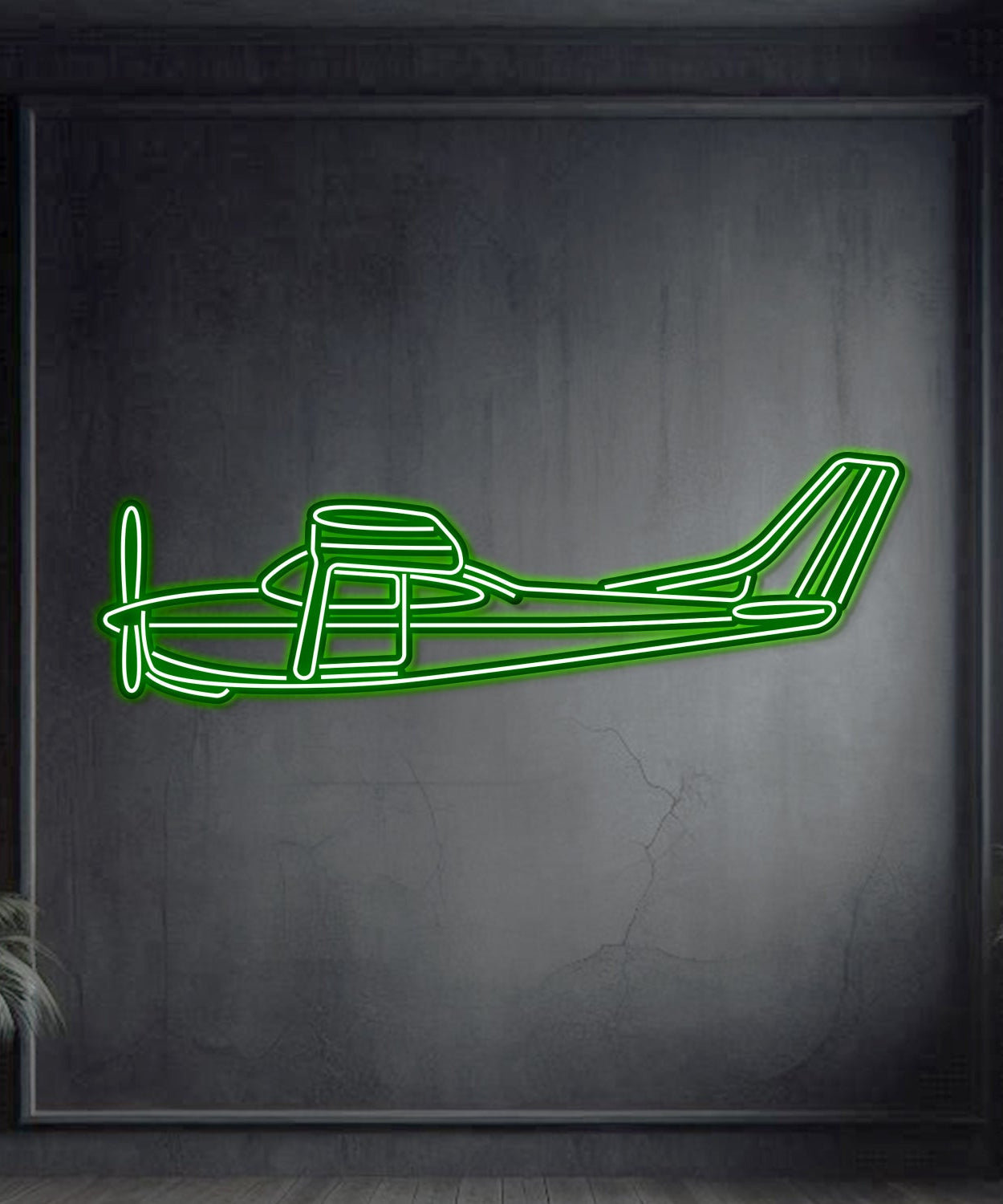 R182 Metall Neon Flugzeug Wandkunst - NCN0059