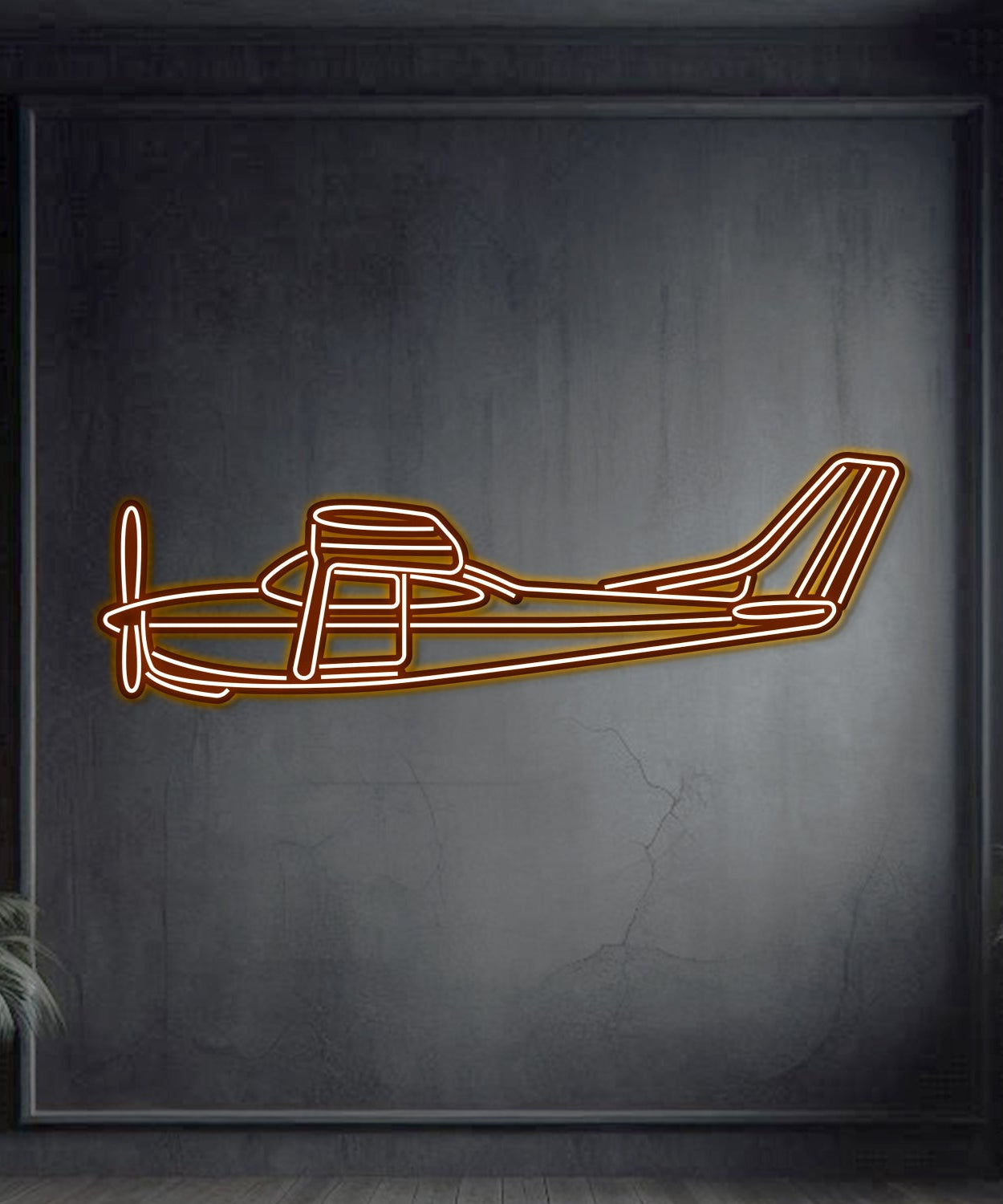 R182 Metall Neon Flugzeug Wandkunst - NCN0059
