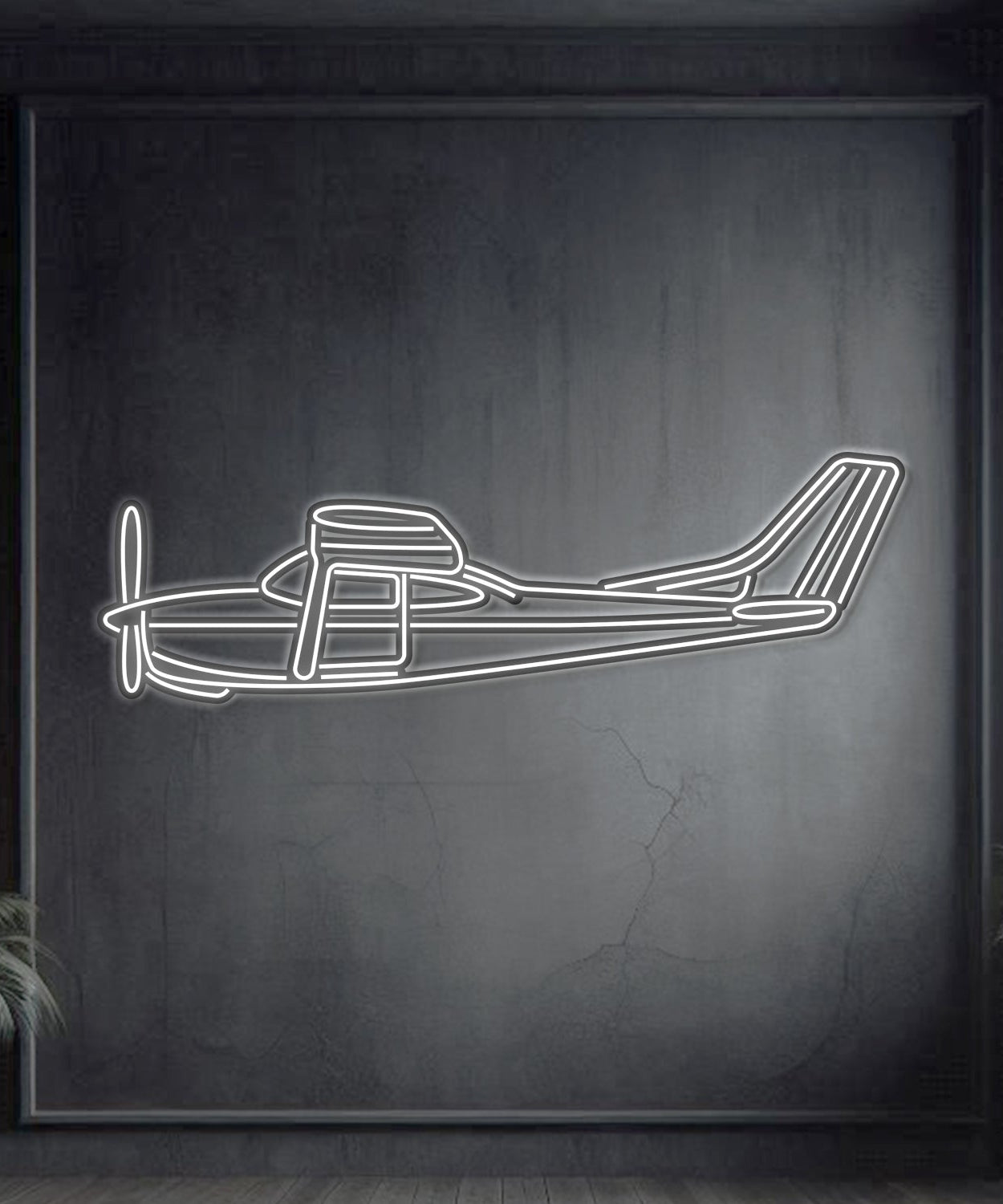 R182 Metall Neon Flugzeug Wandkunst - NCN0059