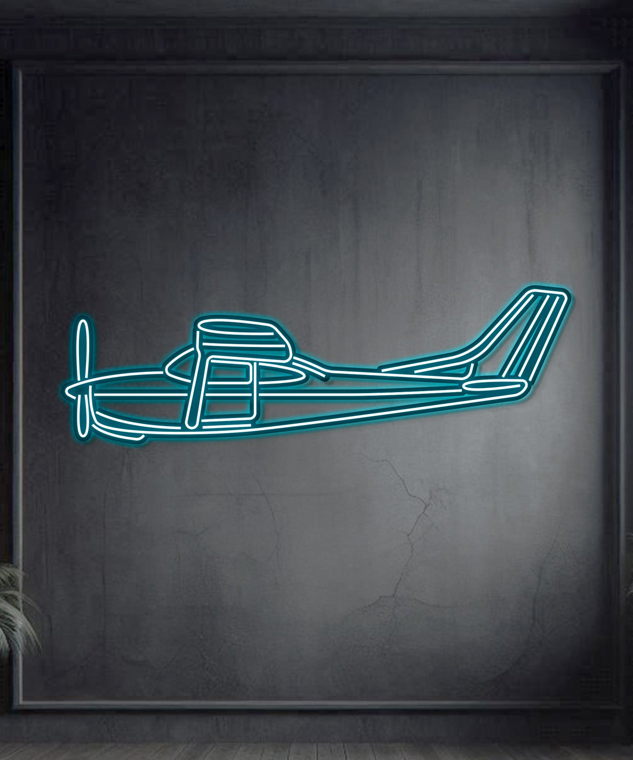 R182 Metall Neon Flugzeug Wandkunst - NCN0059