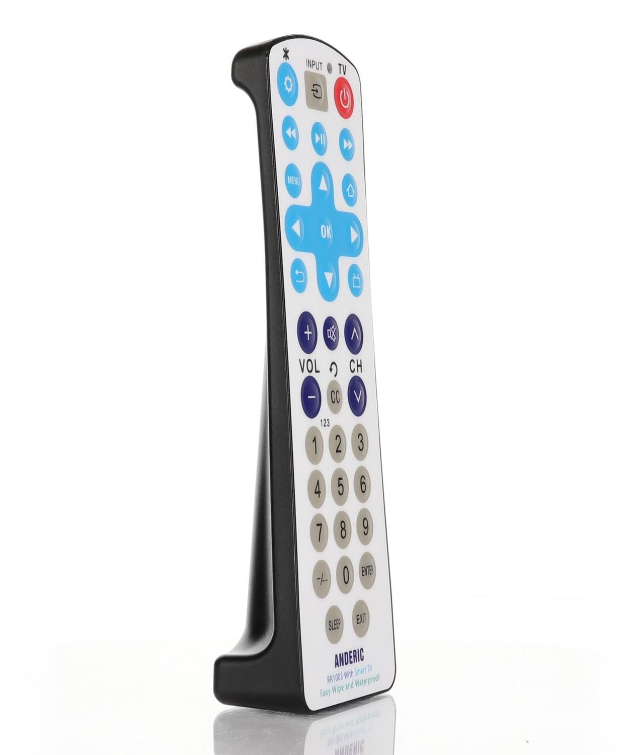 Anderic RR1003 Universal 1-Device Smart TV Remote Control with EzWipe Surface and Water Resistant
