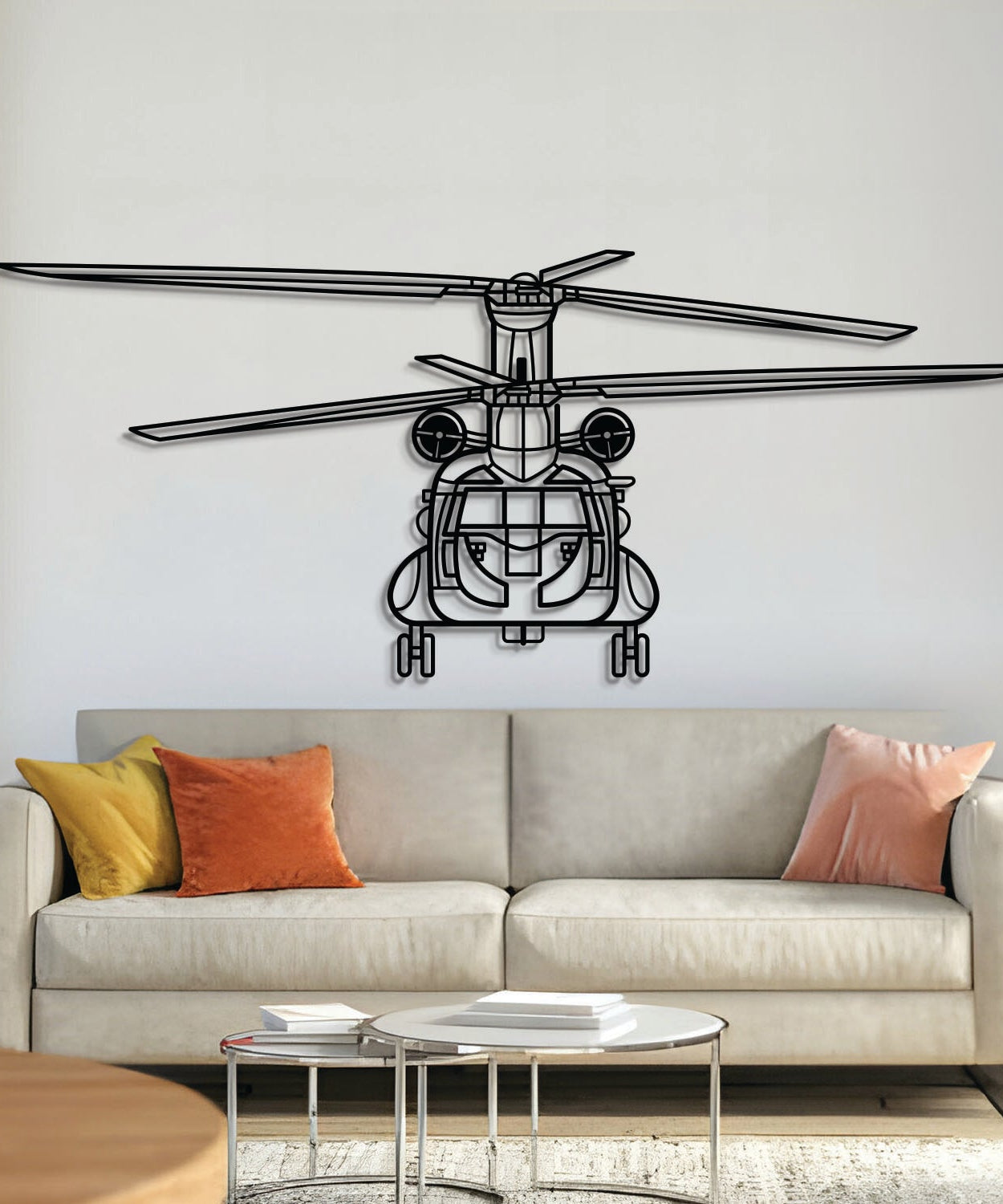 CH47D-F Chinook Front Metall Flugzeug Wandkunst - NCP0371