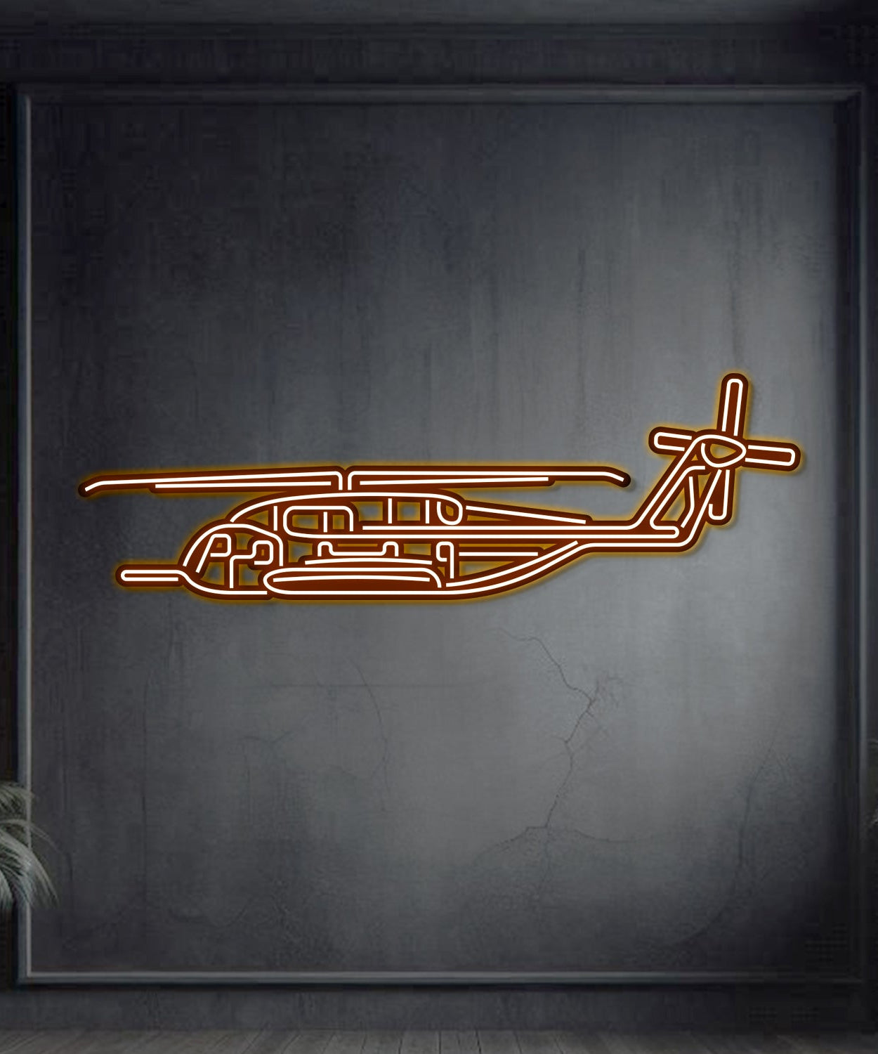 CH-53E Super Stallion Metall-Neon-Flugzeug-Wandkunst - NCN0022