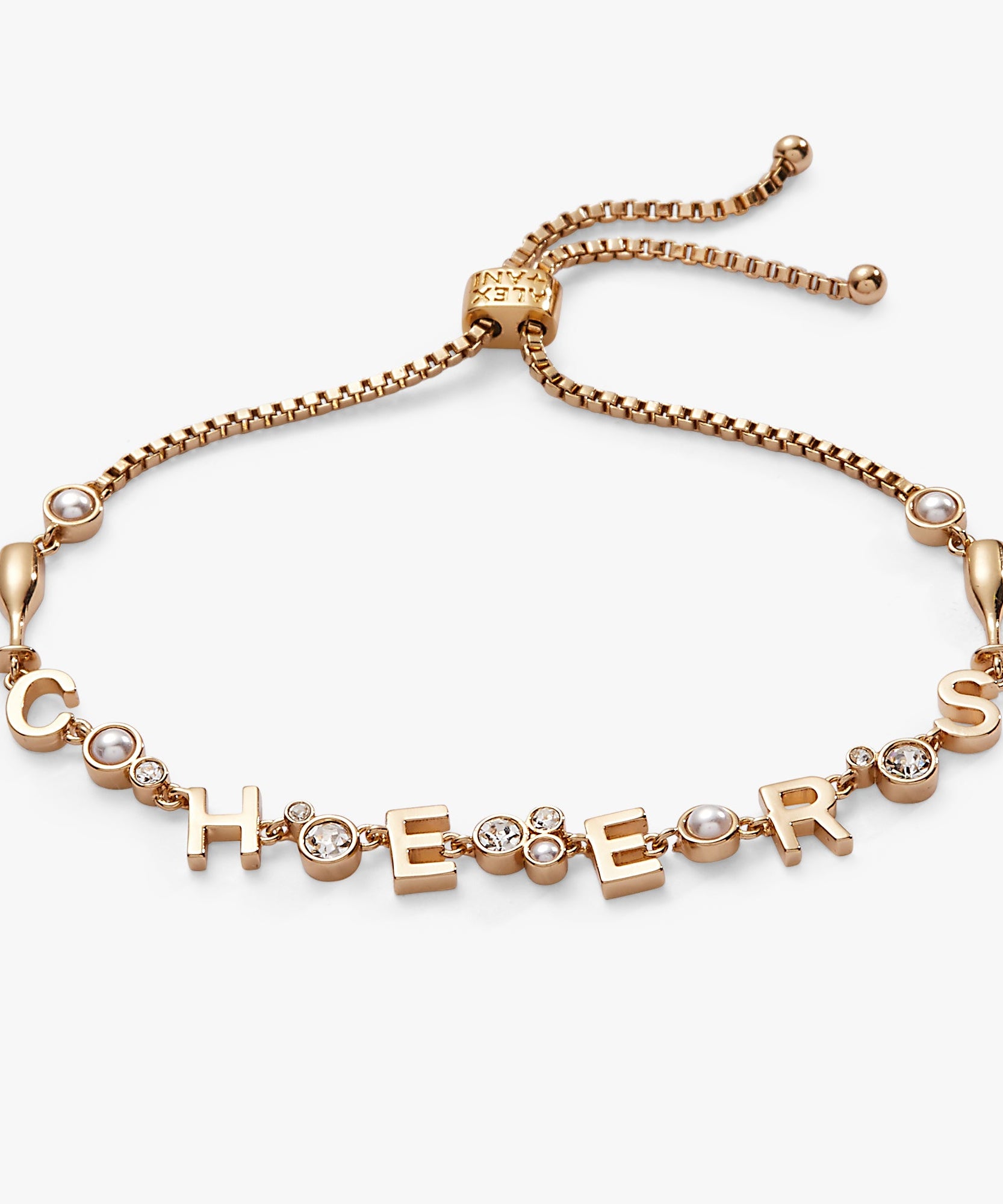 “Cheers” Champagne Inline Bolo Bracelet