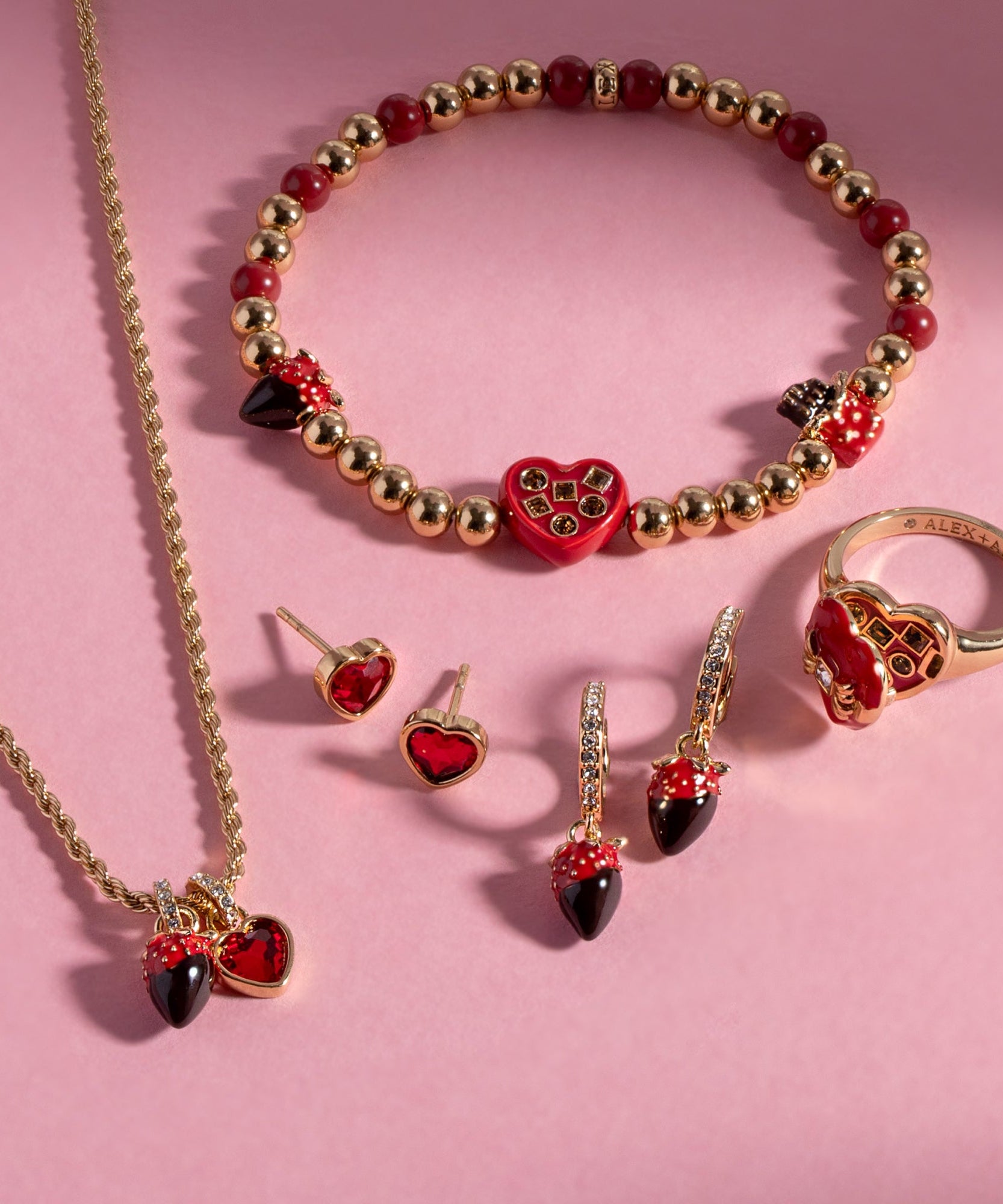 Chocolate-Covered Strawberry Earrings Set of 2
