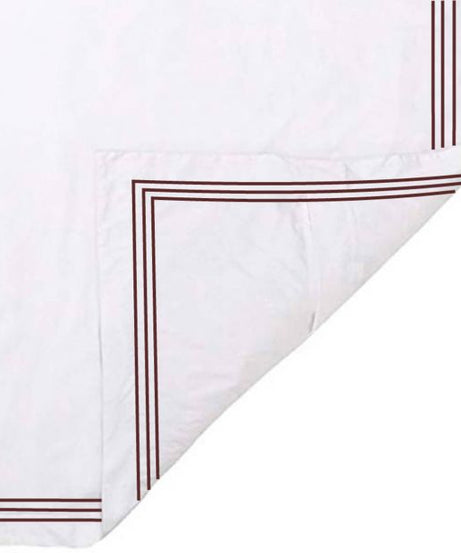 400TC Cotton Triple Edge Embroidery Sateen Solid Duvet Cover Set