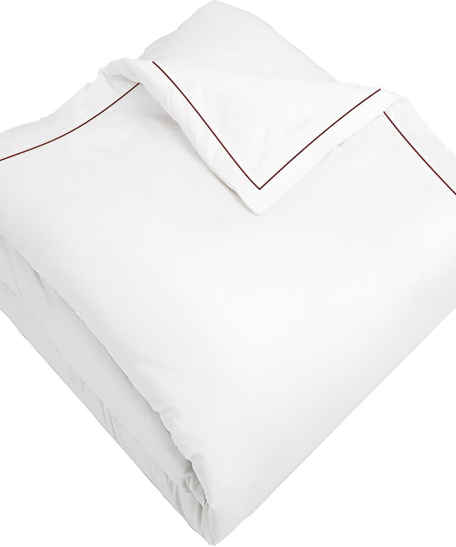 400TC Cotton Single Edge Embroidery Sateen Solid Duvet Cover Set