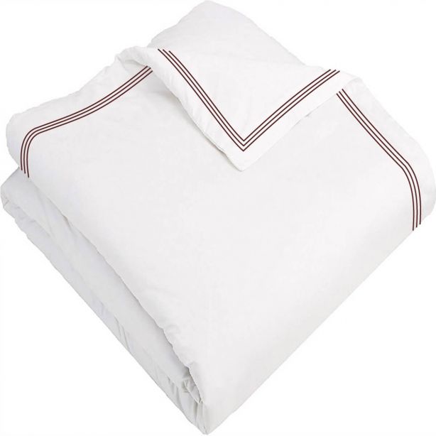 400TC Cotton Triple Edge Embroidery Sateen Solid Duvet Cover Set