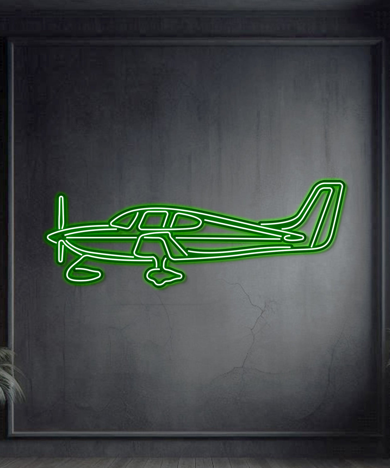 SR22 Metall Neon Flugzeug Wandkunst - NCN0063