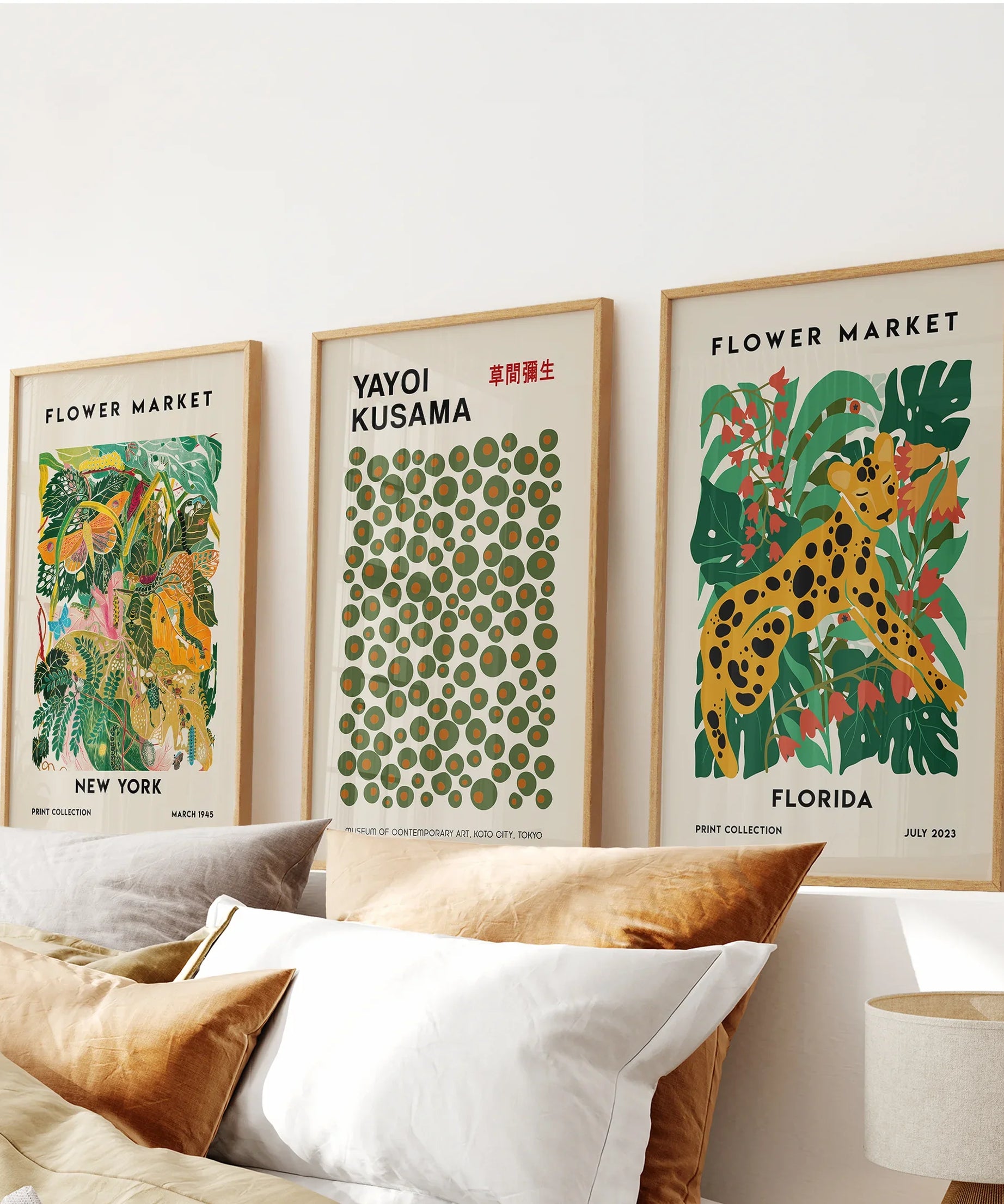 Flower Market, Kusama Art Prints. Modern Tropical Wall Decor