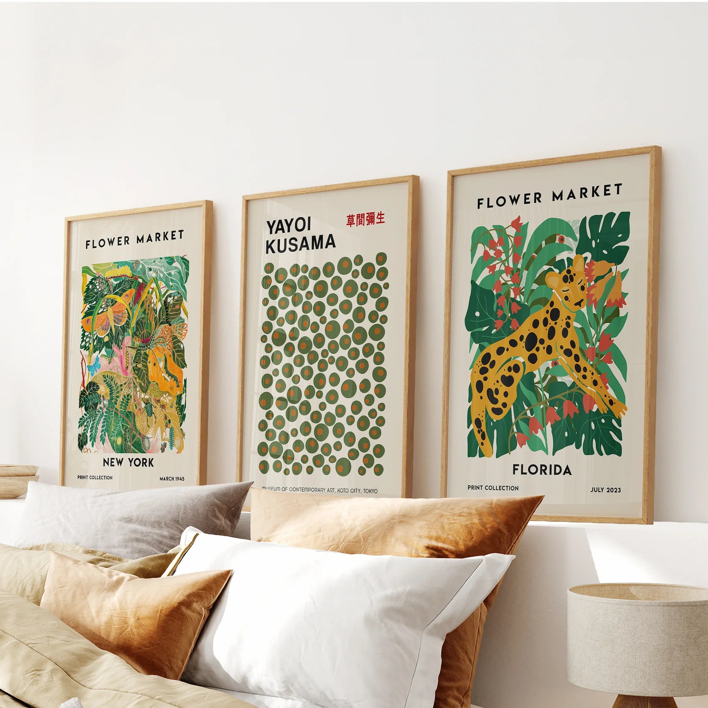 Flower Market, Kusama Art Prints. Modern Tropical Wall Decor