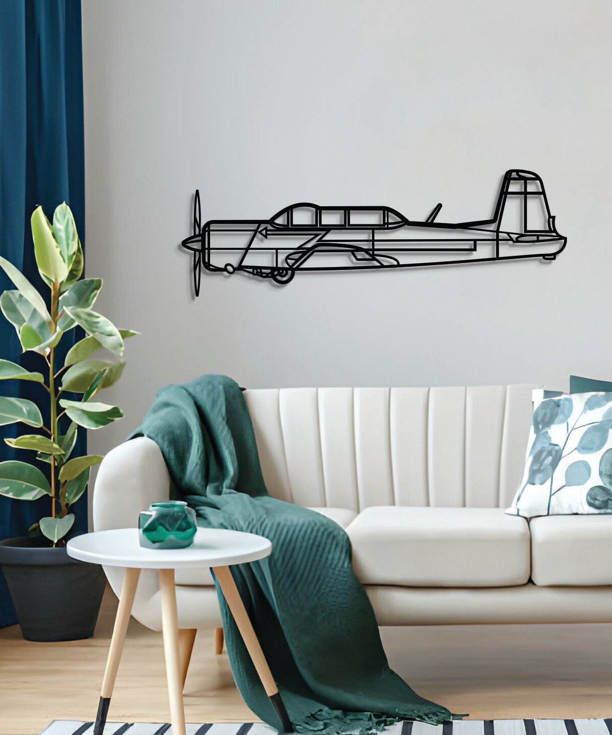 CJ6 Metall-Flugzeug Wandkunst - NCP0539