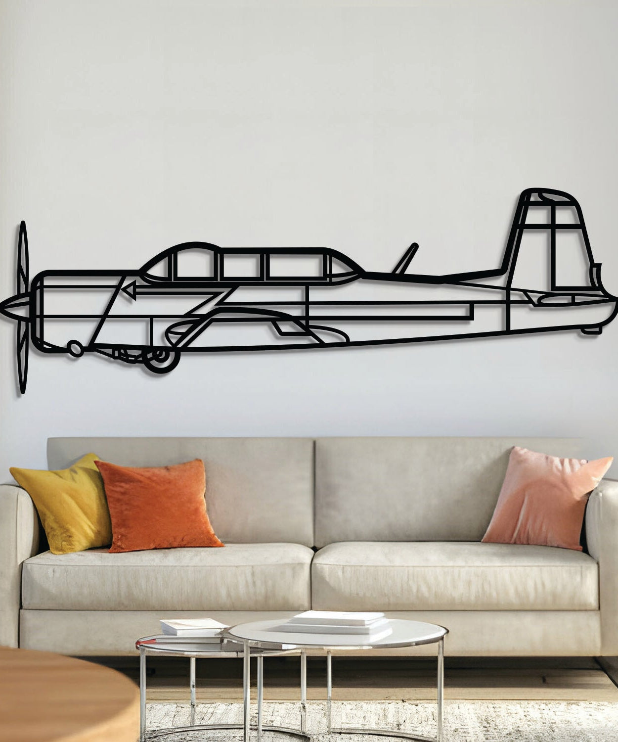 CJ6 Metall-Flugzeug Wandkunst - NCP0539