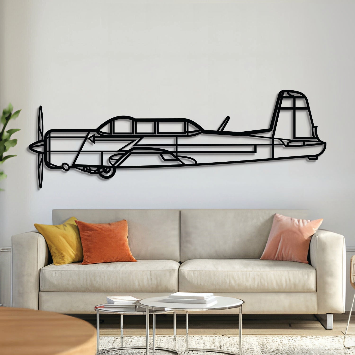 CJ6 Metall-Flugzeug Wandkunst - NCP0539