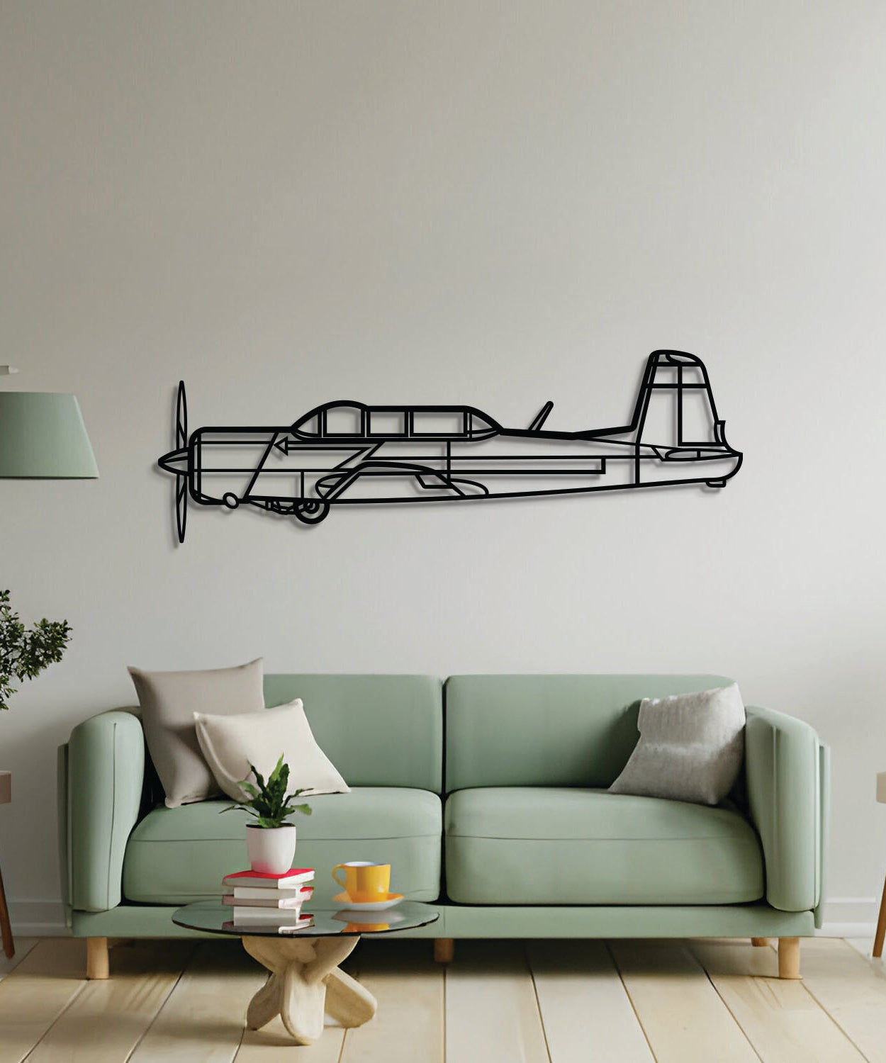 CJ6 Metall-Flugzeug Wandkunst - NCP0539