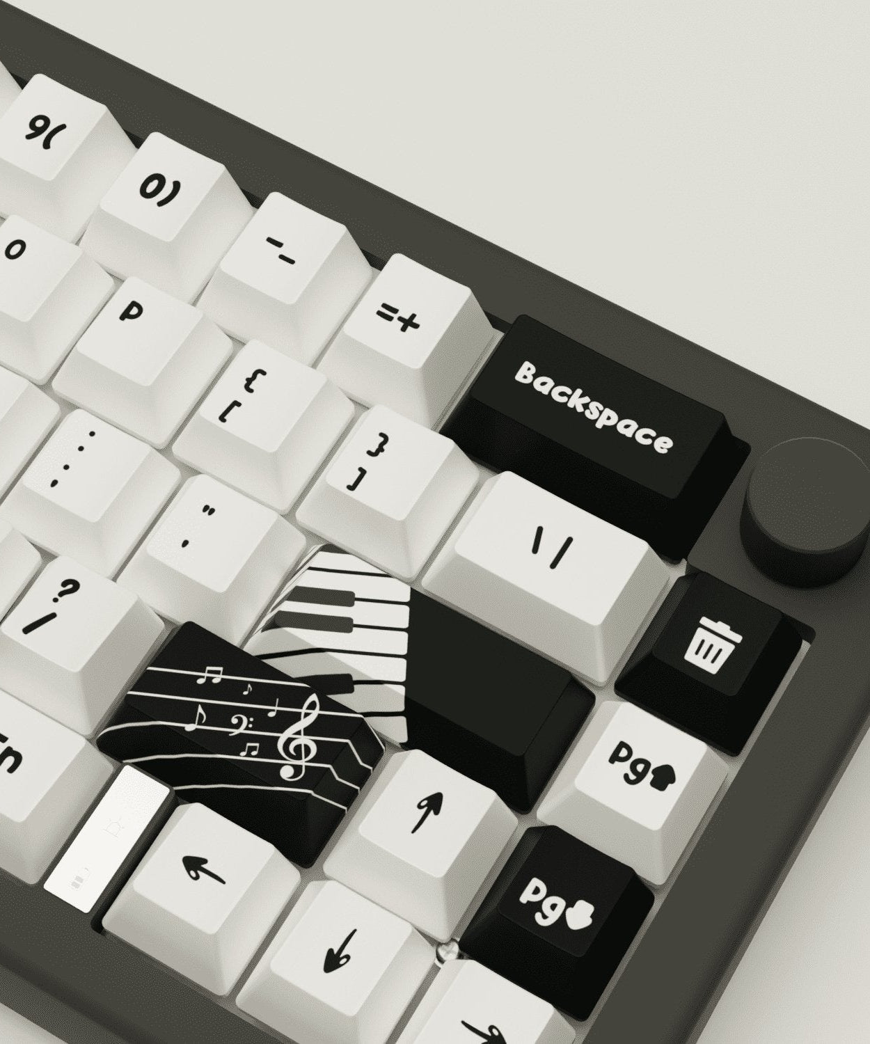 Classic Piano Design Keycaps and Mechanical Keyboard