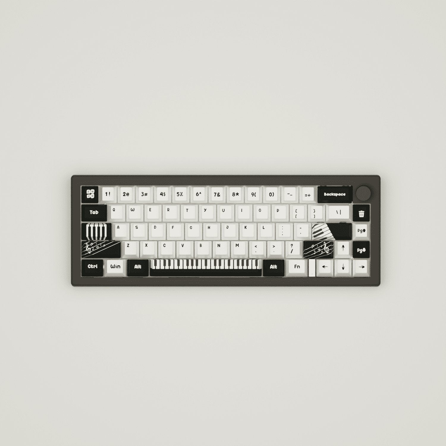 Classic Piano Design Keycaps and Mechanical Keyboard
