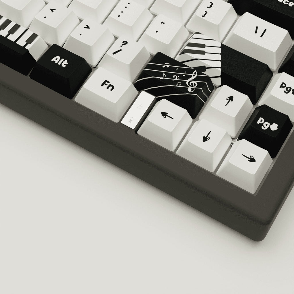 Classic Piano Design Keycaps and Mechanical Keyboard