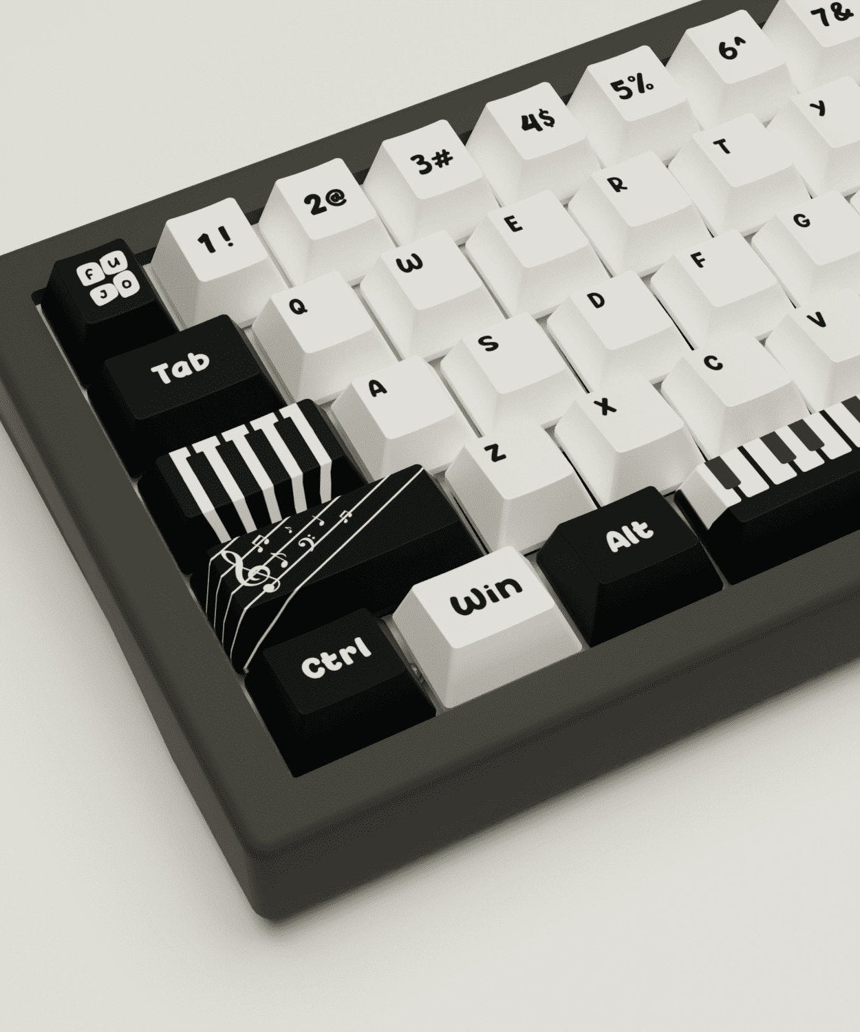 Classic Piano Design Keycaps and Mechanical Keyboard