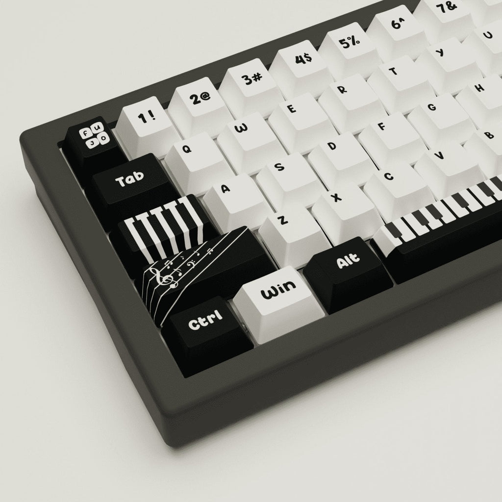 Classic Piano Design Keycaps and Mechanical Keyboard