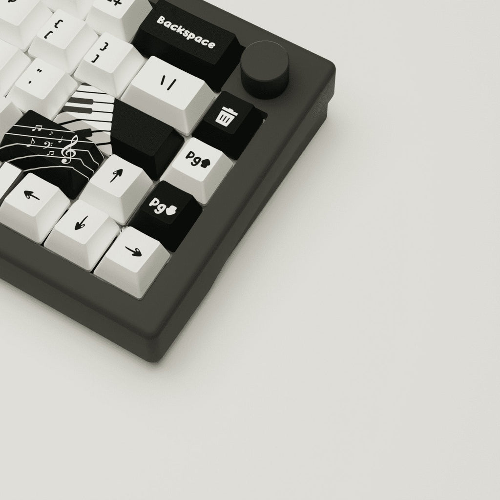 Classic Piano Design Keycaps and Mechanical Keyboard