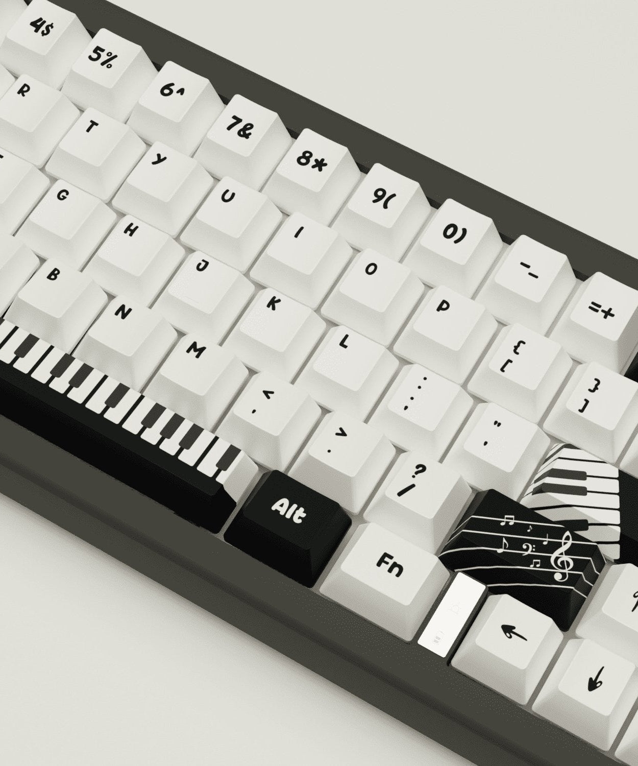 Classic Piano Design Keycaps and Mechanical Keyboard