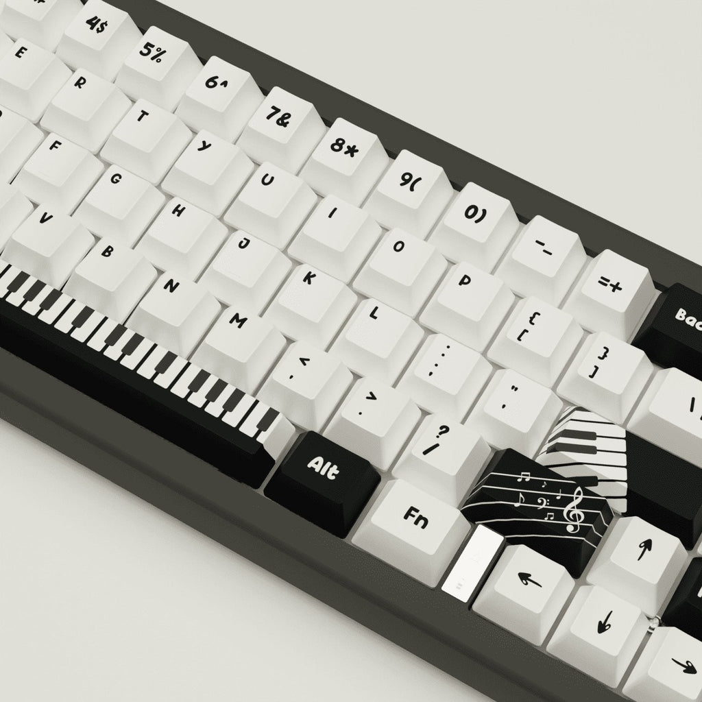 Classic Piano Design Keycaps and Mechanical Keyboard