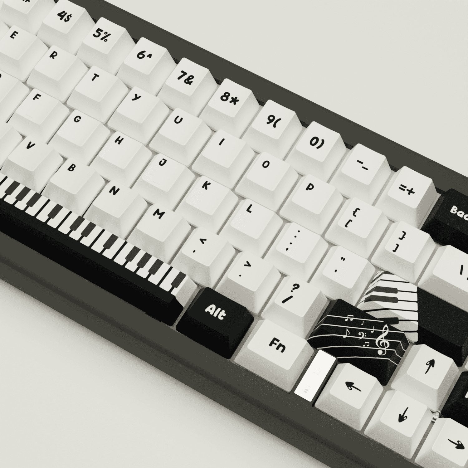 Classic Piano Design Keycaps and Mechanical Keyboard