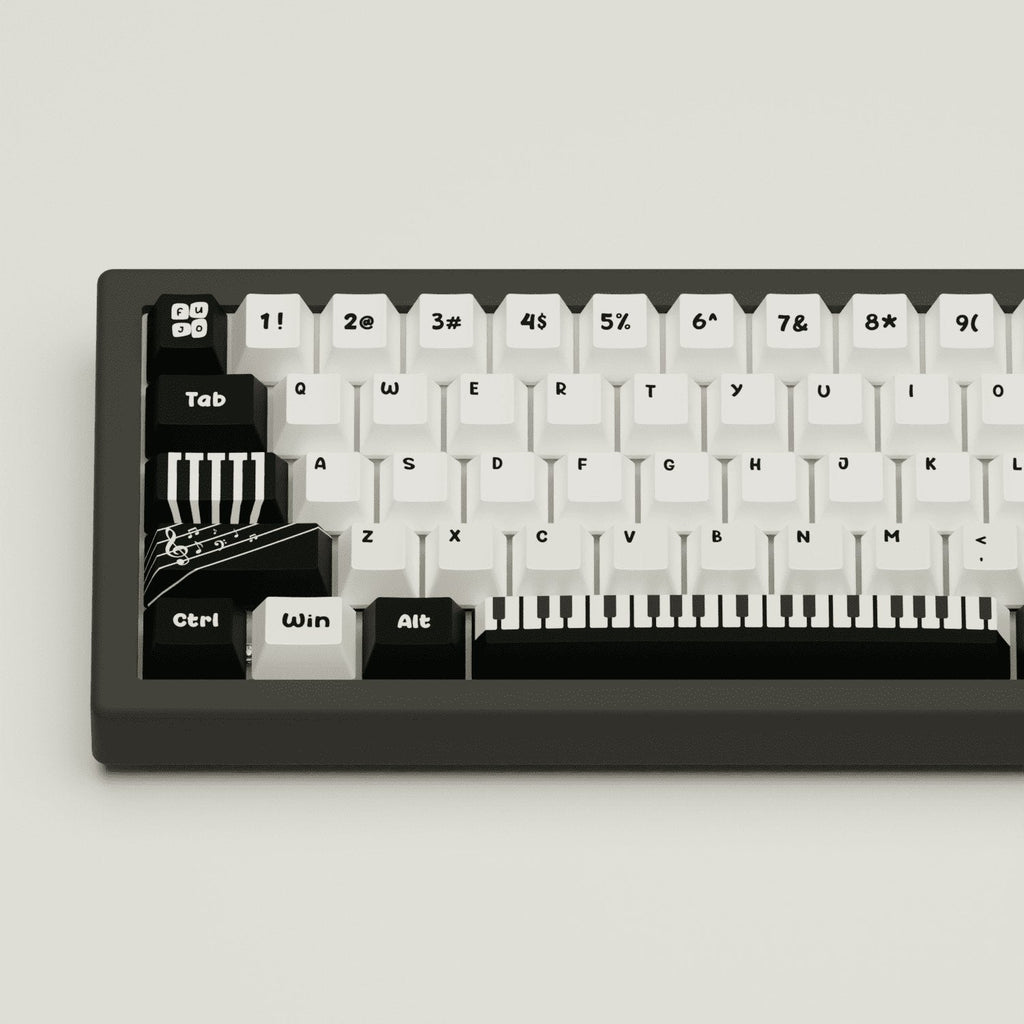 Classic Piano Design Keycaps and Mechanical Keyboard