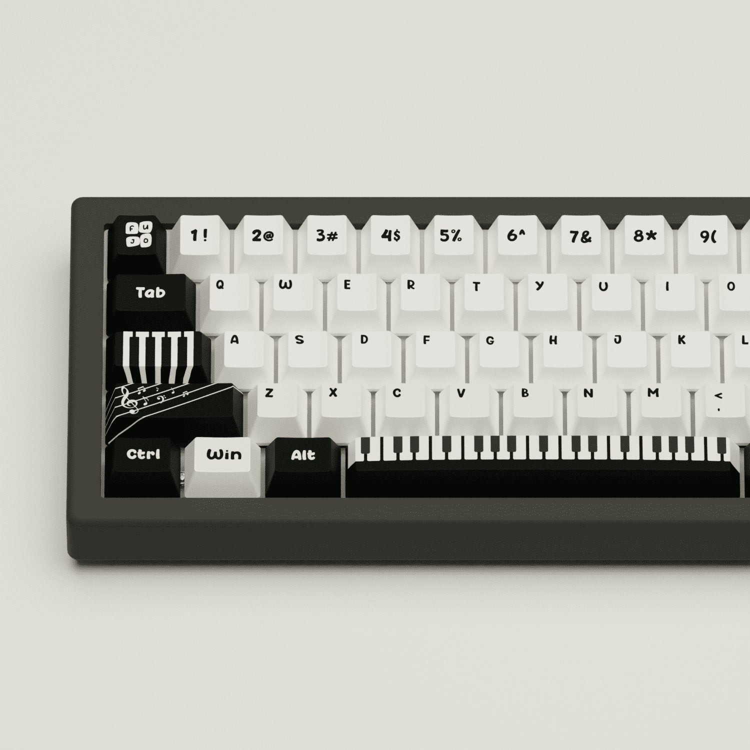 Classic Piano Design Keycaps and Mechanical Keyboard