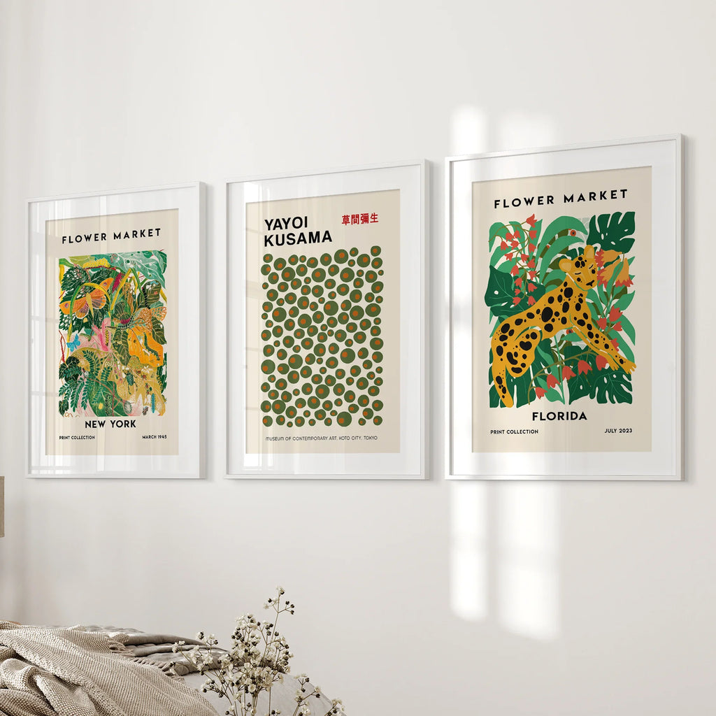 Flower Market, Kusama Art Prints. Modern Tropical Wall Decor
