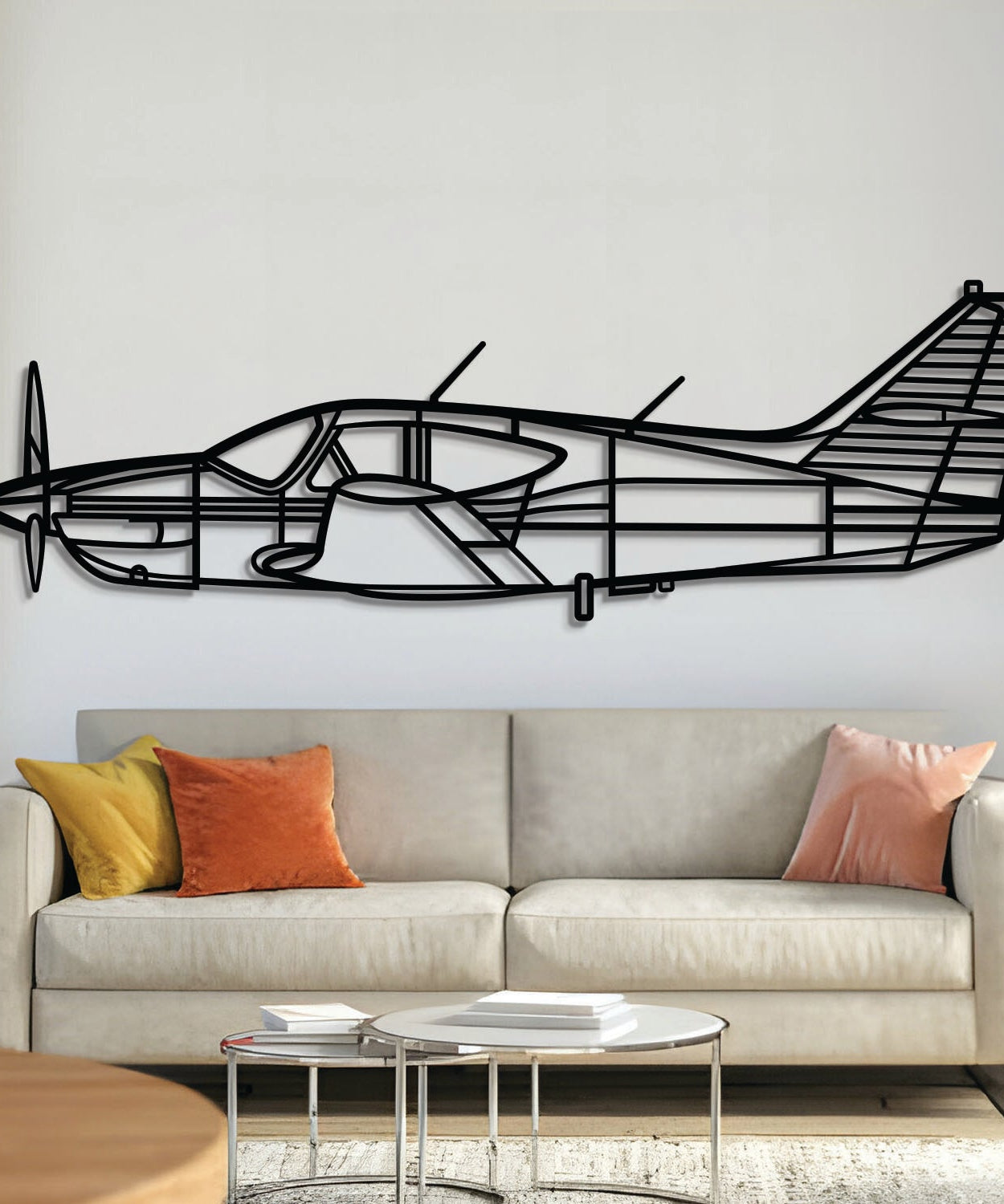 Wandkunst Metallflugzeug Commander 114A - NCP0541