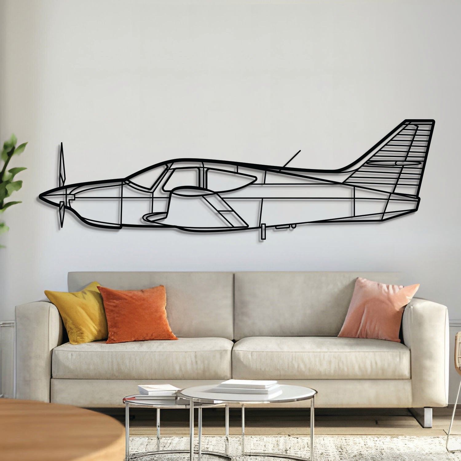 Wanddekoration aus Metall, Flugzeug Commander 114B – NCP0373