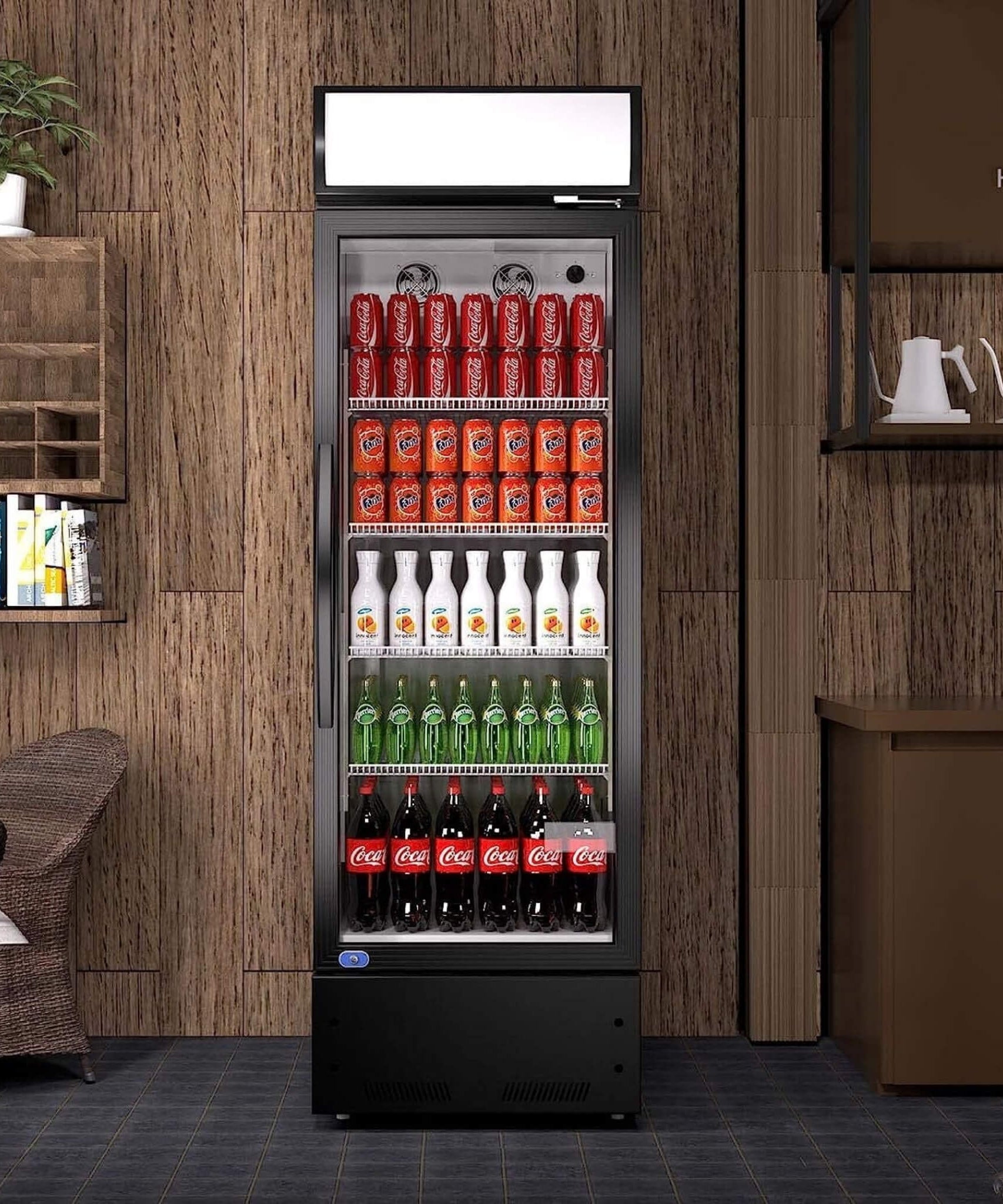 Heavy Duty Industrial Glass Door Beverage Merchandiser Refrigerator Cooler, 11 Cu.Ft (SAK04571)