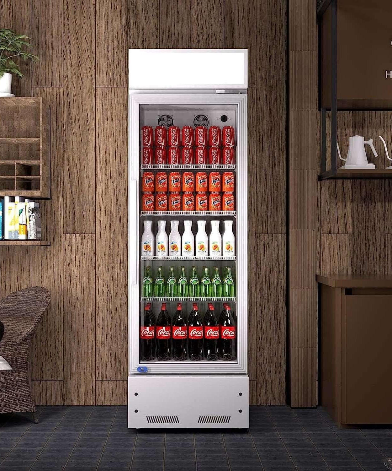 Heavy Duty Industrial Glass Door Beverage Merchandiser Refrigerator Cooler, 11 Cu.Ft (SAK04571)