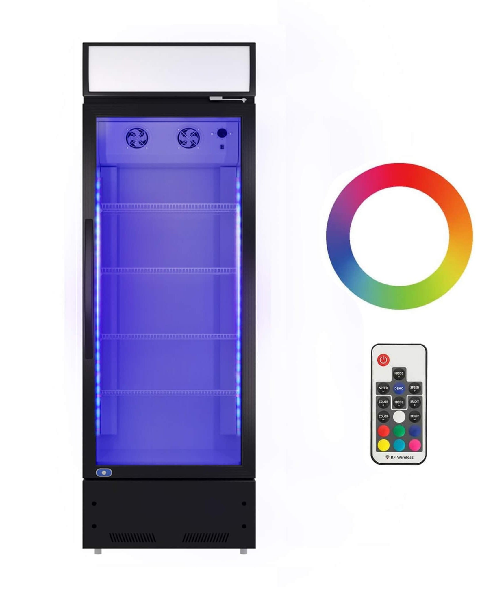 Heavy Duty Industrial Glass Door Beverage Merchandiser Refrigerator Cooler, 11 Cu.Ft (SAK04571)