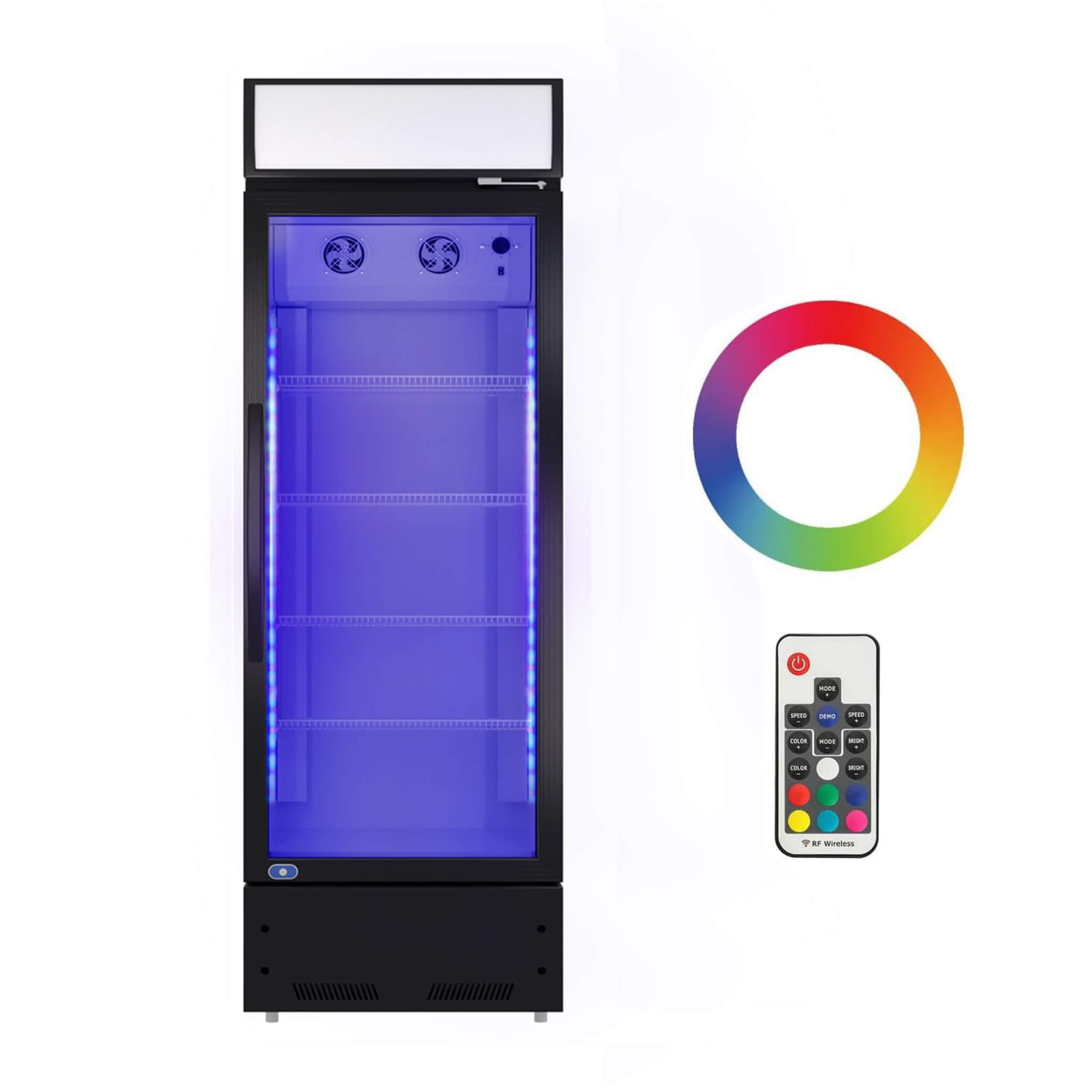 Heavy Duty Industrial Glass Door Beverage Merchandiser Refrigerator Cooler, 11 Cu.Ft (SAK04571)